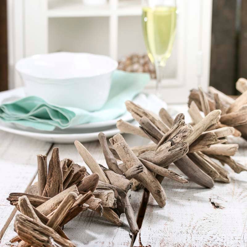 Natural Rustic Driftwood Coastal Garland - The Sandy Santa