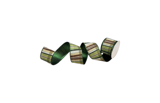2.5" Green/Brown Plaid Ribbon - The Sandy Santa