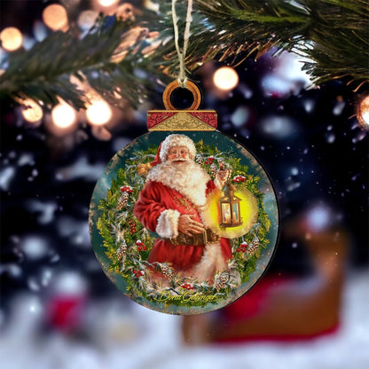 Enchanted Christmas Wood Ornament - The Sandy Santa