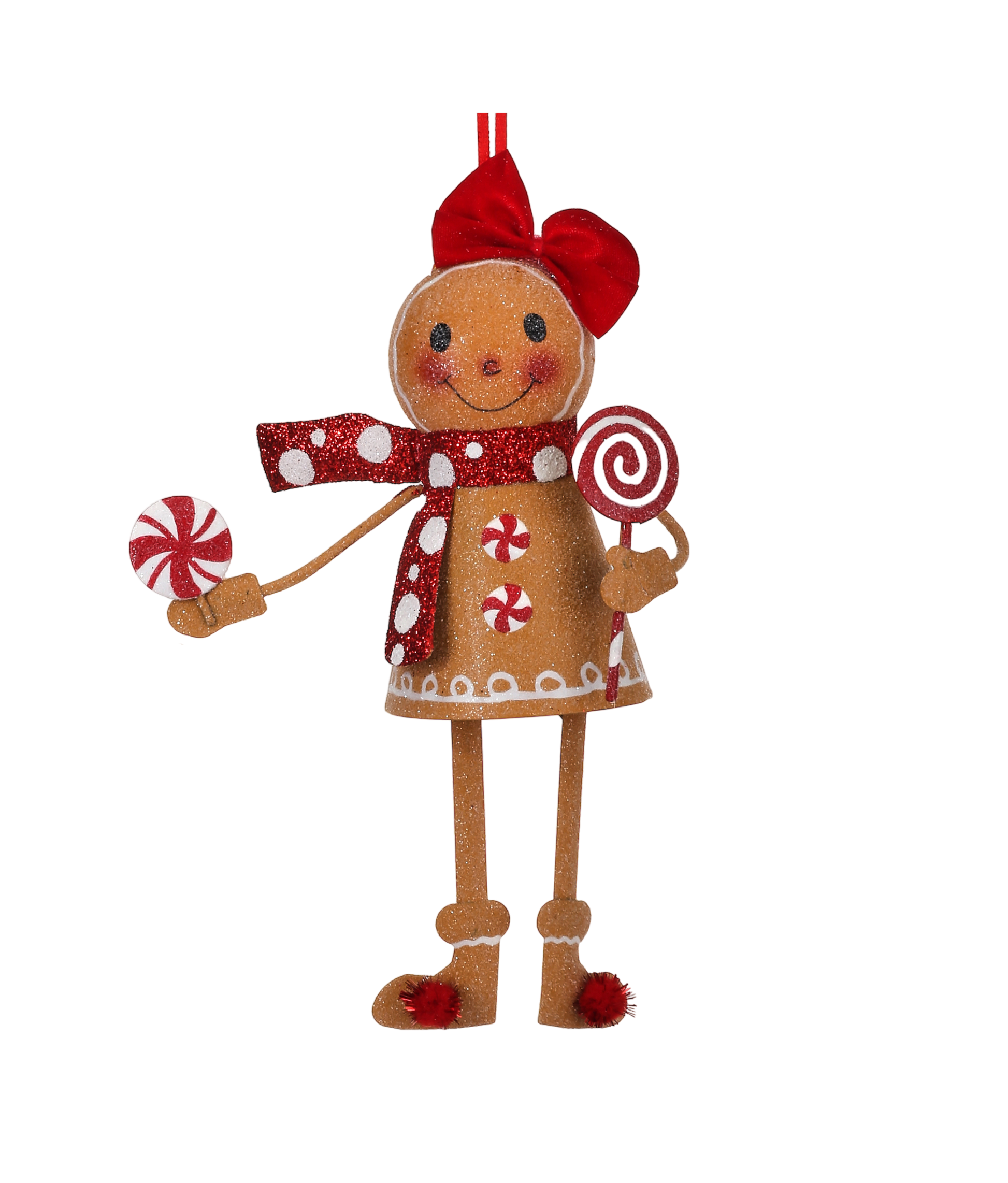 Metal Frosty Gingerbread Ornament - The Sandy Santa