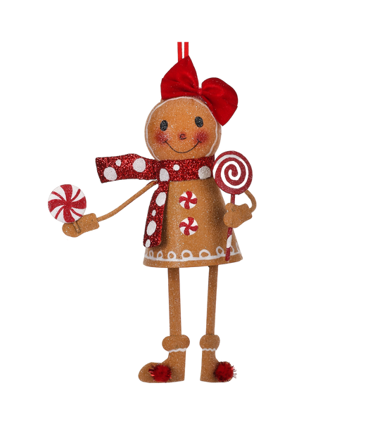 Metal Frosty Gingerbread Ornament - The Sandy Santa