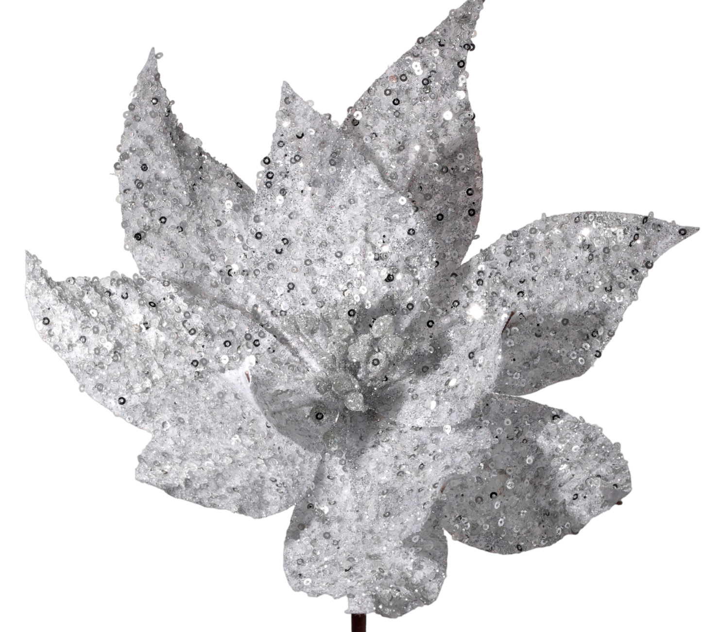 Silver Glitter Poinsettia