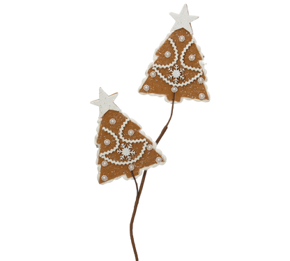 Brown Frosted Gingerbread Tree Spray