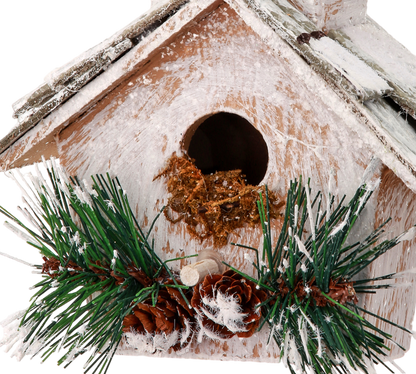 Frosted Birdhouse Ornament