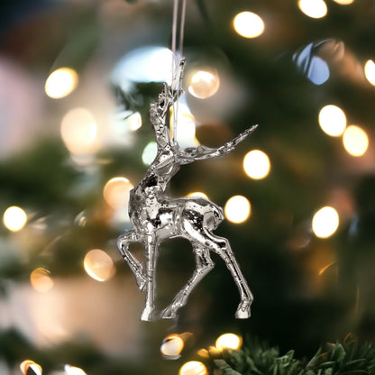 Acrylic Silver/Mercury Deer Ornament