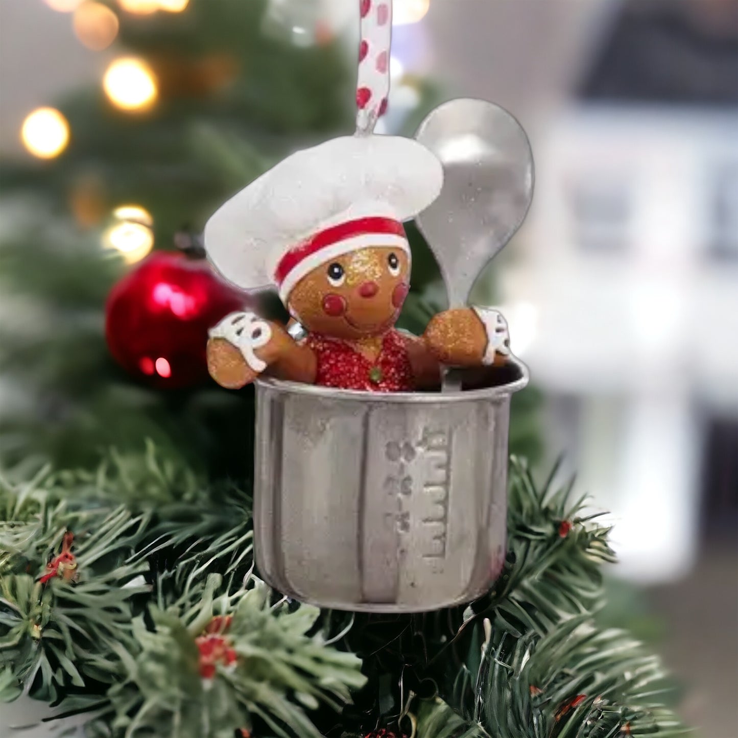 Resin Gingerbread Ornament, Measuring Cup