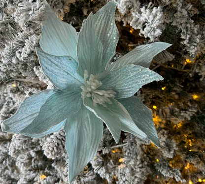 Blue Velvet-Beaded Poinsettia