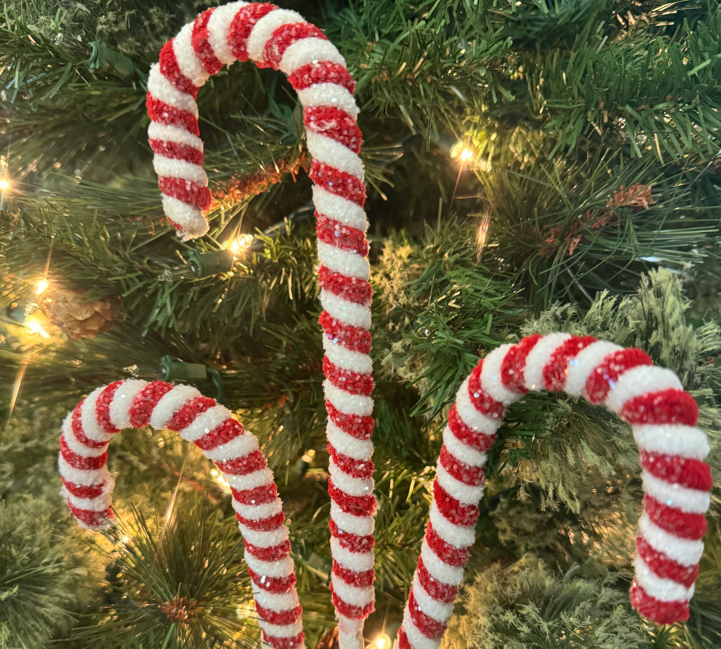 Red/White Candy Cane Pick - Triple