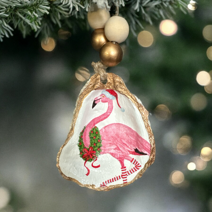 Festive Flamingos - w/wreath