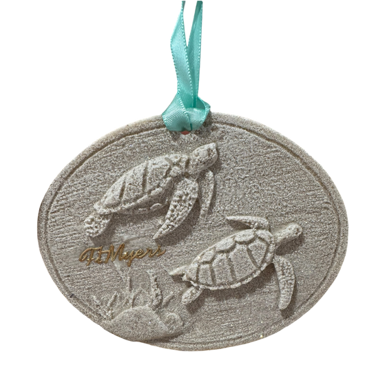Turtles Swimming Sand Ornament