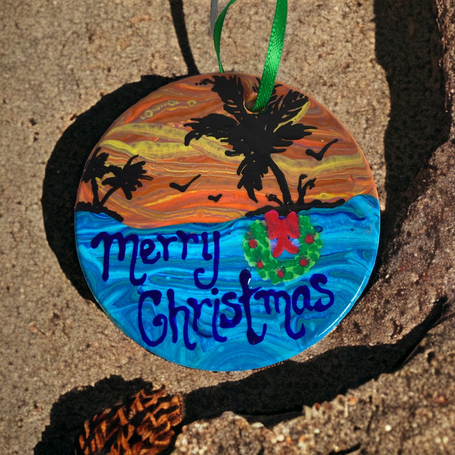 Palm Tree Ornament (SMD - 02) - The Sandy Santa