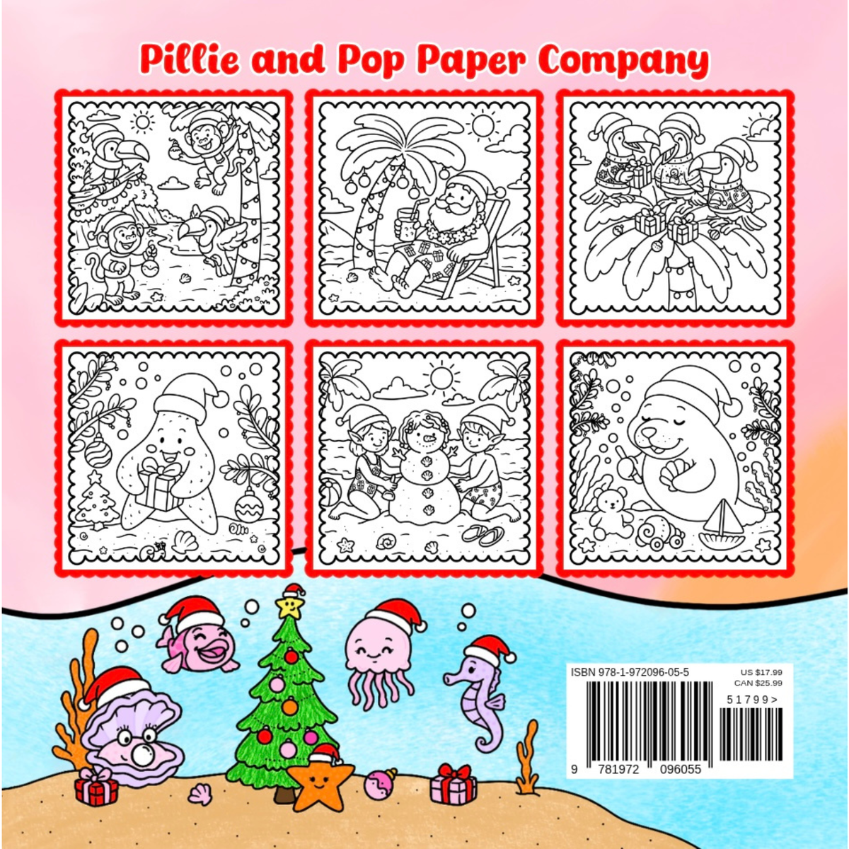 Santa on the Sand: A Tropical Christmas Coloring Book
