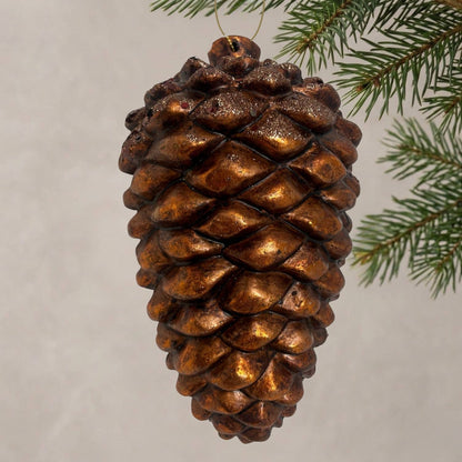 8" Bronze Metallic Pinecone Orn