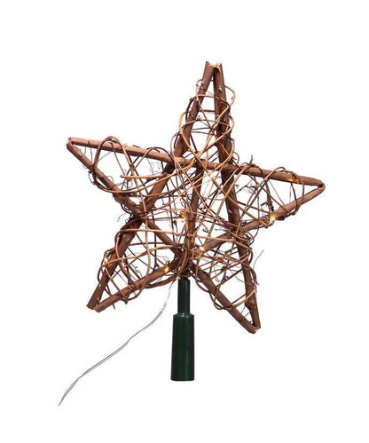 Fairy Lite Rattan Star Tree Topper - The Sandy Santa