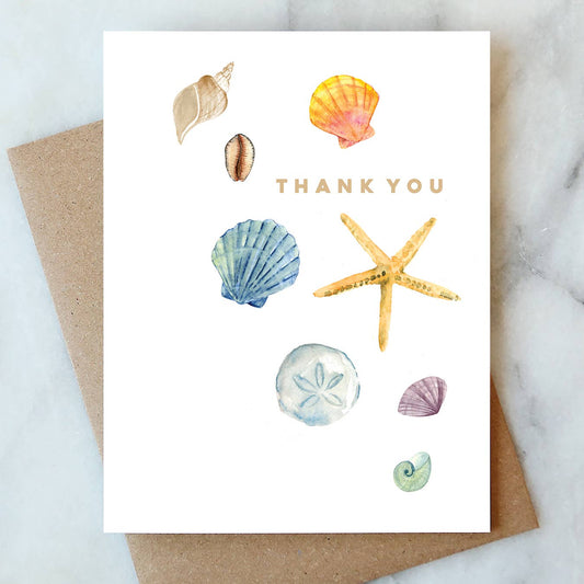 Shells Thank You Greeting Card - The Sandy Santa