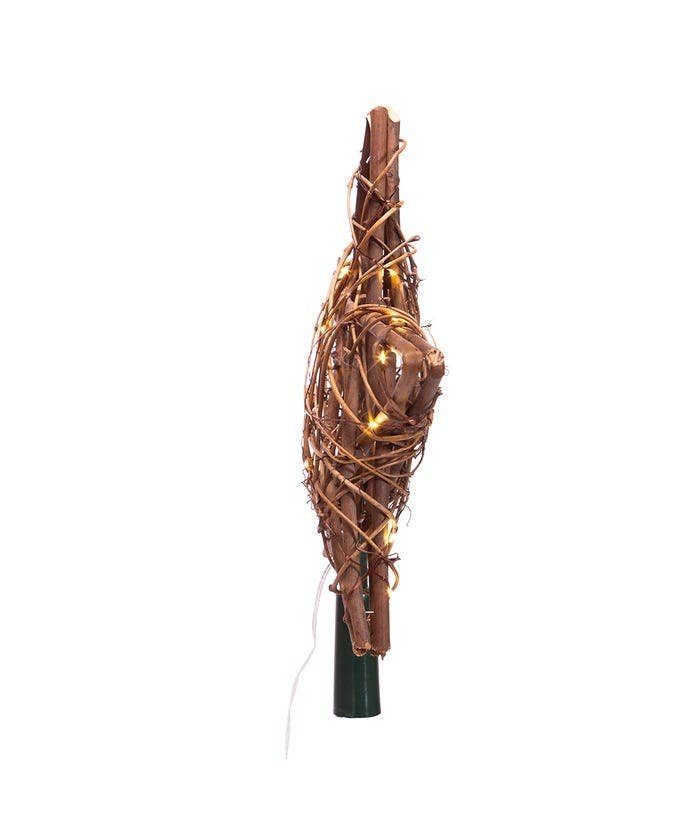 Fairy Lite Rattan Star Tree Topper - The Sandy Santa