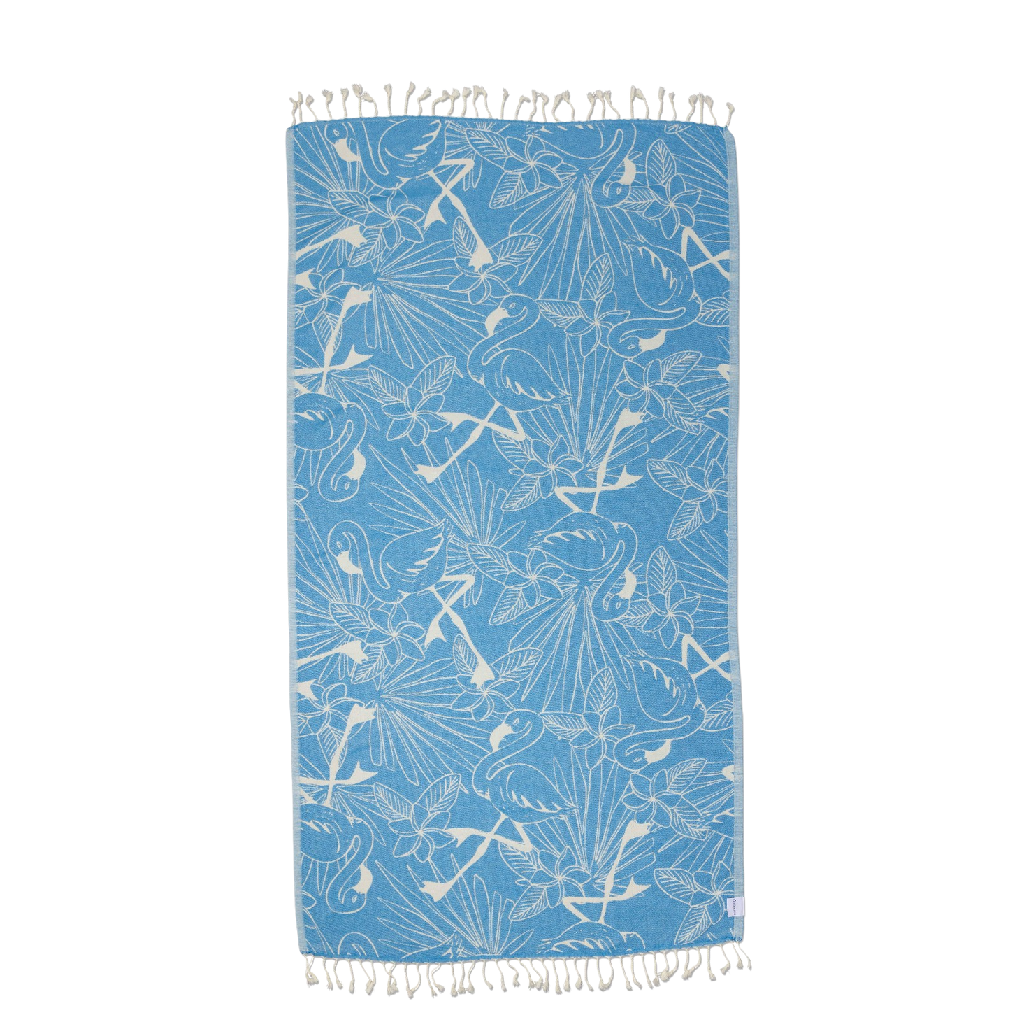Blue Tropical Flamingo Cotton Turkish Towel - The Sandy Santa