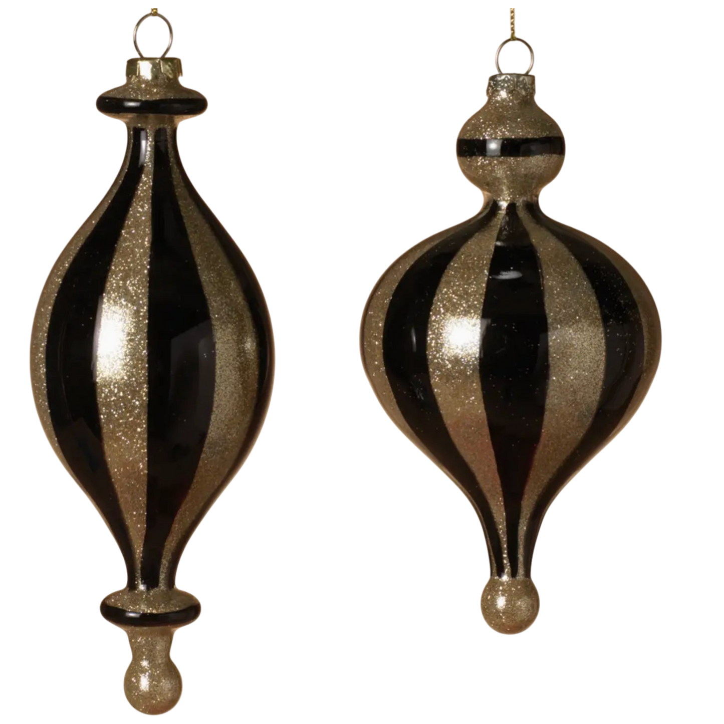Black & Gold Glass Finial