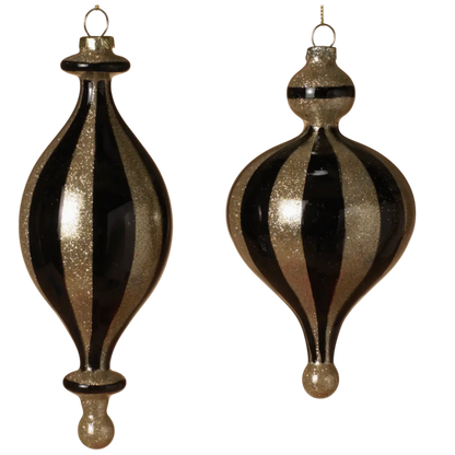 Black & Gold Glass Finial