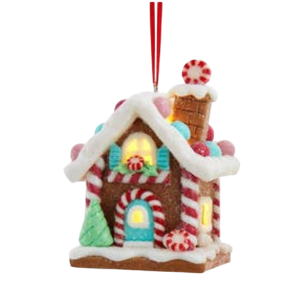 Light-Up Gingerbread House Ornaments