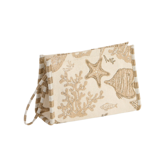 Coastal Jacquard Wristlet Pouch - The Sandy Santa