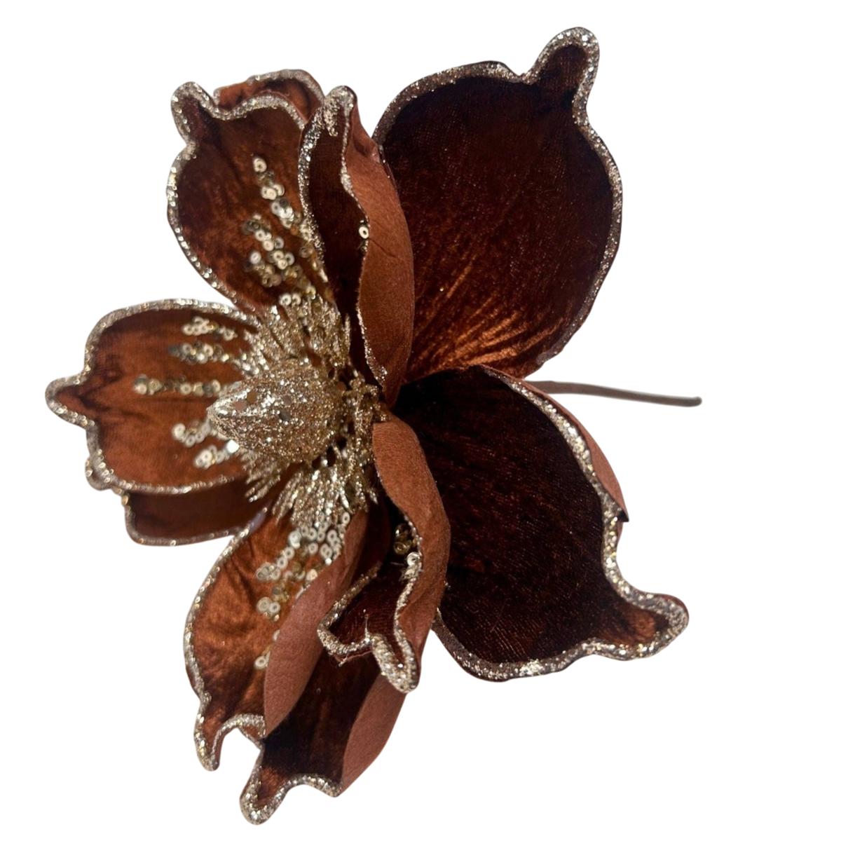 Bronze Velvet Magnolia Stem - The Sandy Santa