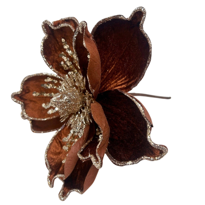 Bronze Velvet Magnolia Stem - The Sandy Santa