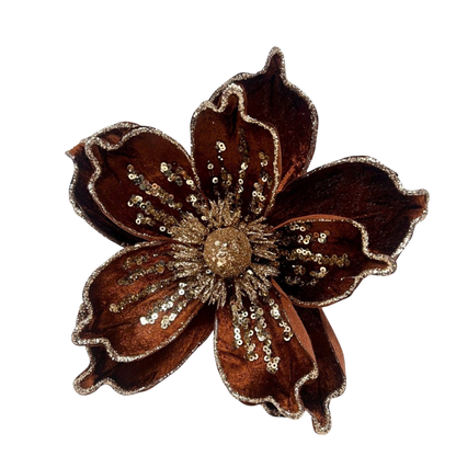 Bronze Velvet Magnolia Stem - The Sandy Santa