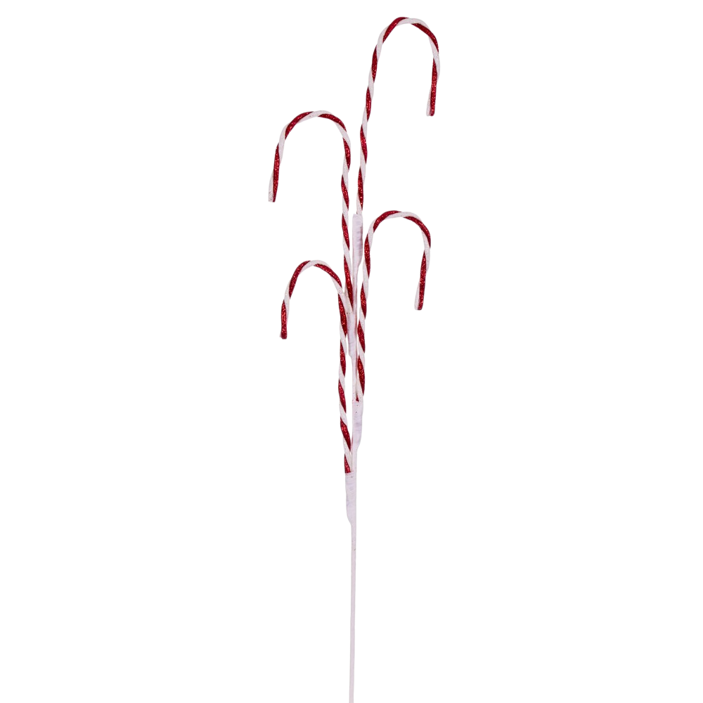 Red and White Candy Cane Glitter Spray - The Sandy Santa