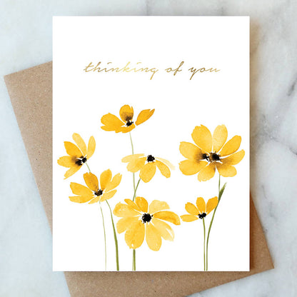 Daisy Sympathy Card - Thinking of You - The Sandy Santa