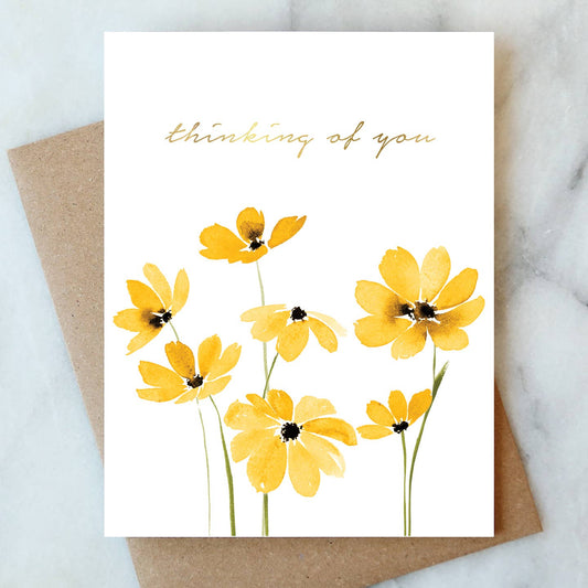 Daisy Sympathy Card - Thinking of You - The Sandy Santa