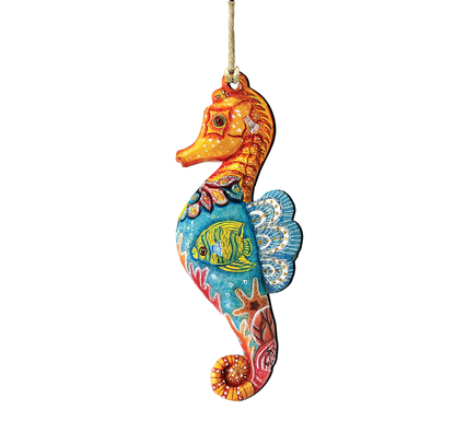 Seahorse Wooden Ornament - The Sandy Santa