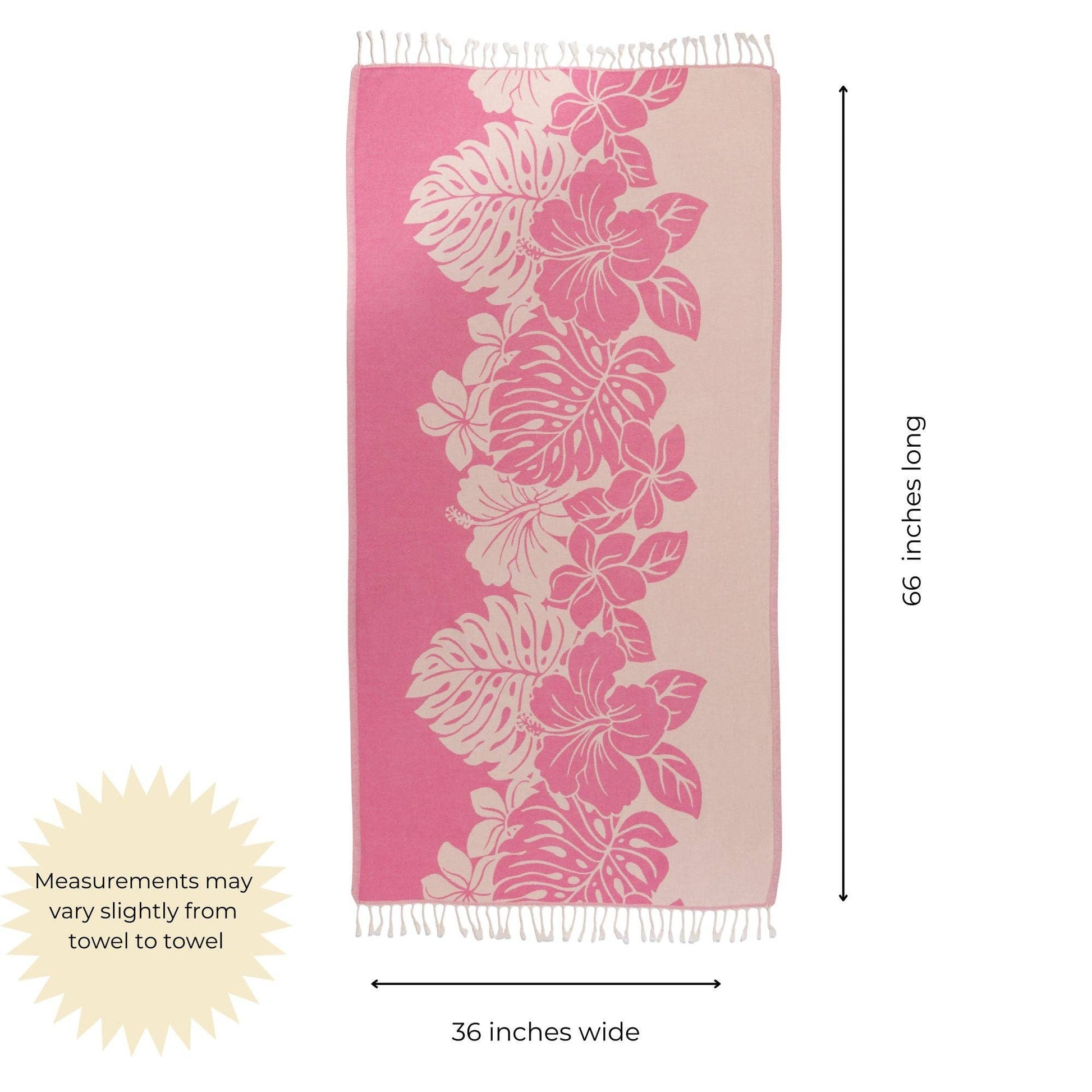 Hibiscus Organic Turkish Towel in Pink - The Sandy Santa