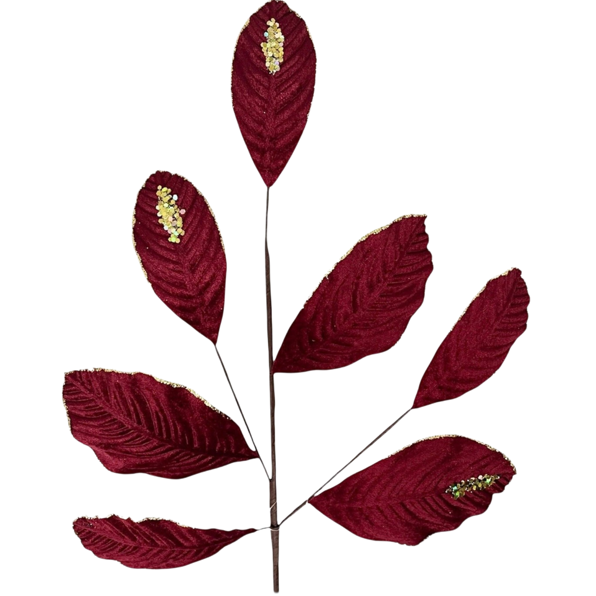 Velvet Magnolia Leaf w/ Sequins