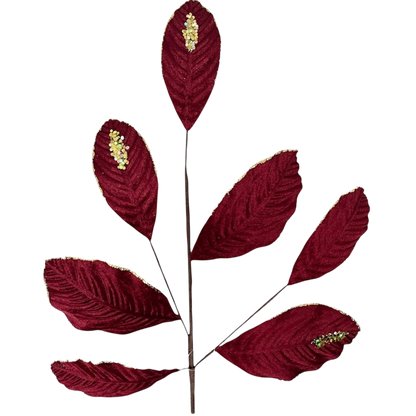 Velvet Magnolia Leaf w/ Sequins