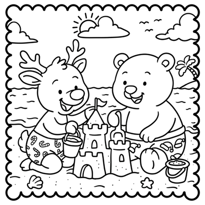 Santa on the Sand: A Tropical Christmas Coloring Book