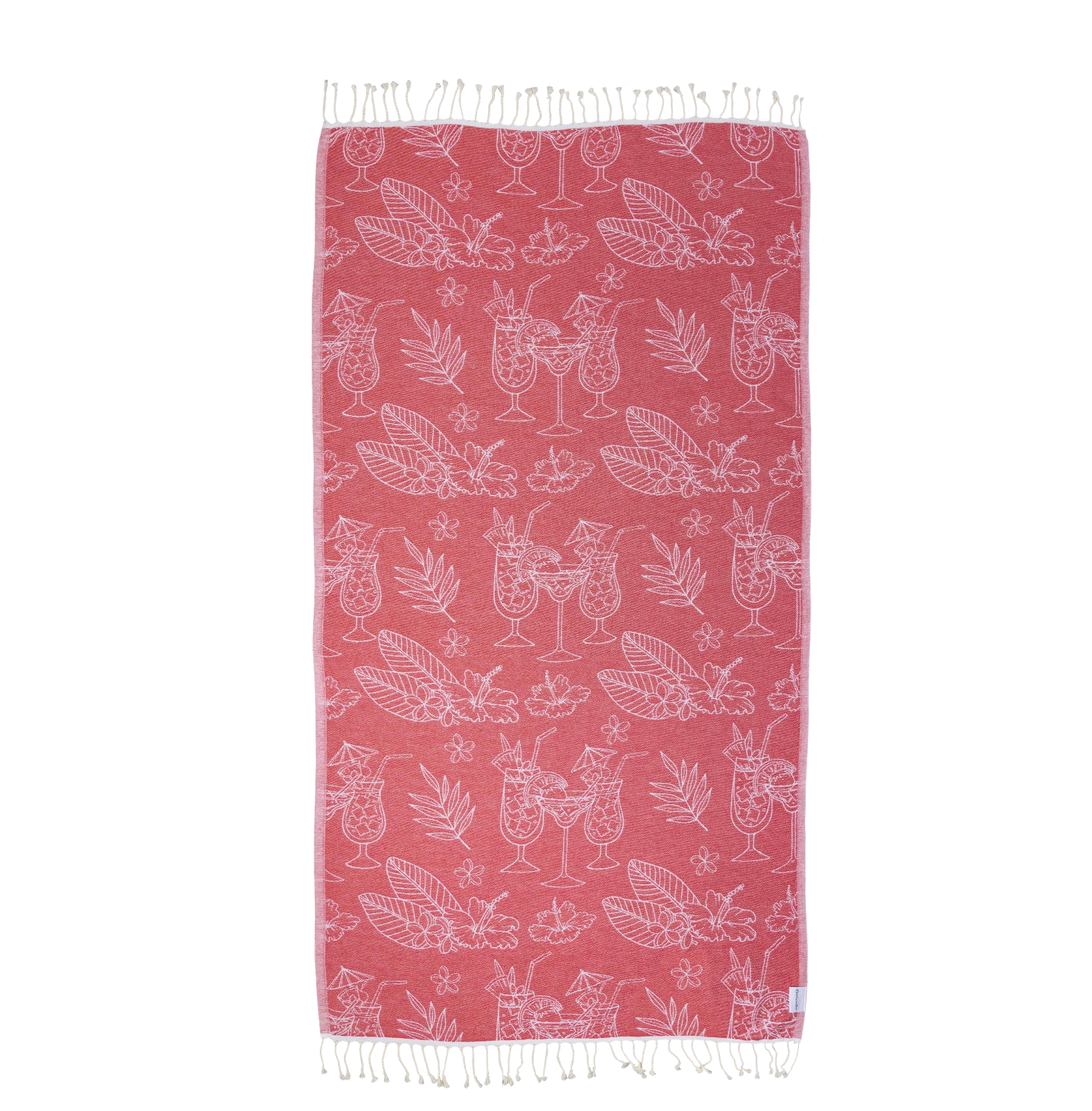 Tropical Drink Organic Cotton Turkish Beach Towel - The Sandy Santa