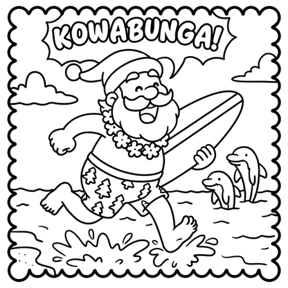 Santa on the Sand: A Tropical Christmas Coloring Book