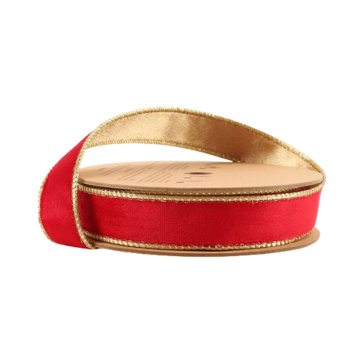 1" Red/Gold Velvet Wired Ribbon