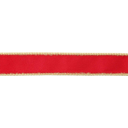 1" Red/Gold Velvet Wired Ribbon