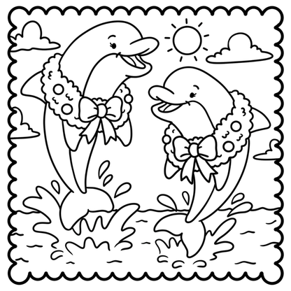 Santa on the Sand: A Tropical Christmas Coloring Book