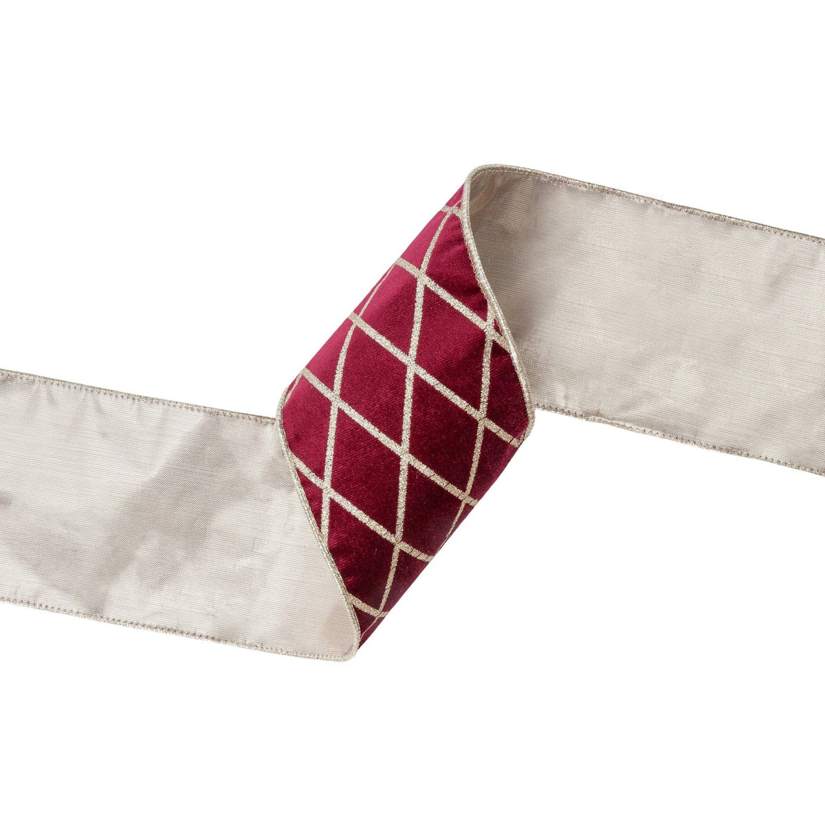 4" Wired Burgundy Velvet Ribbon