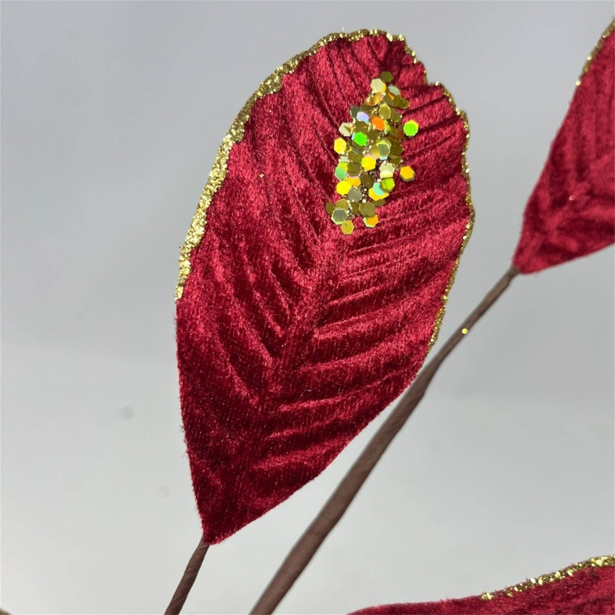 Velvet Magnolia Leaf w/ Sequins