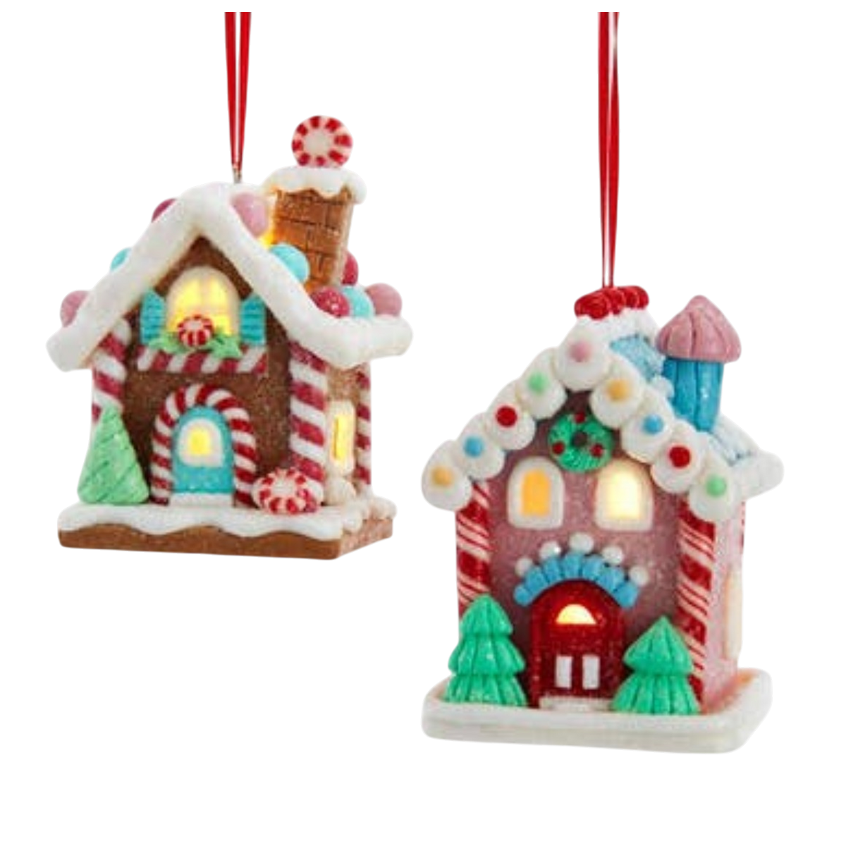 Light-Up Gingerbread House Ornaments