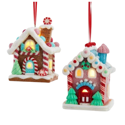 Light-Up Gingerbread House Ornaments