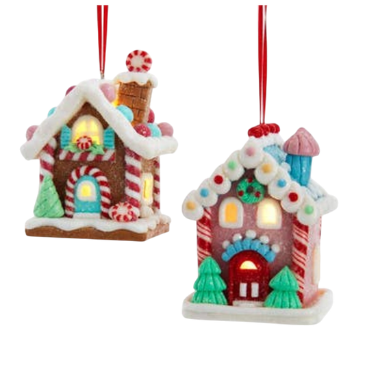 Light-Up Gingerbread House Ornaments