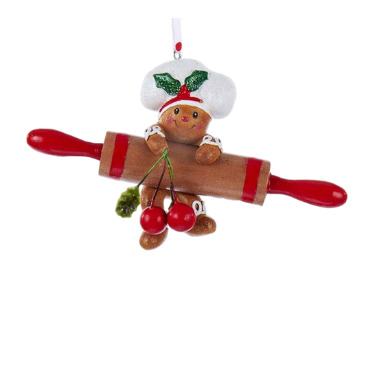 Gingerbread on Rolling Pin - The Sandy Santa