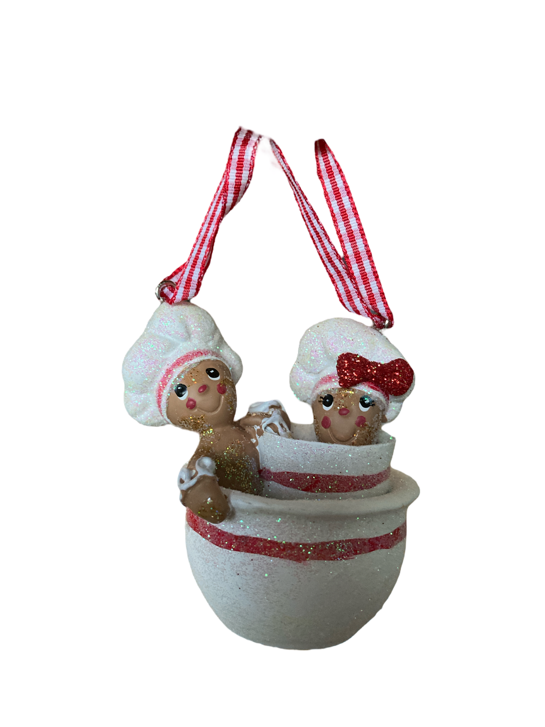 Resin Gingerbread Ornament, Mixing Bowls - The Sandy Santa