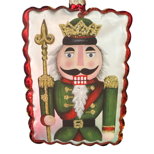 5" Glass Nutcracker Ornament - The Sandy Santa