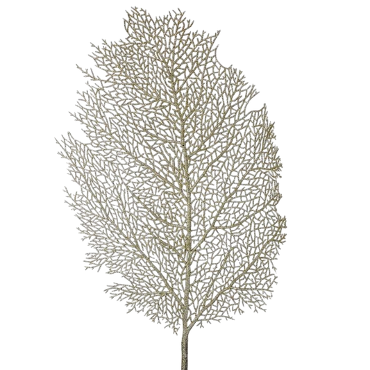 Glitter Lace Fan Coral Stem - The Sandy Santa